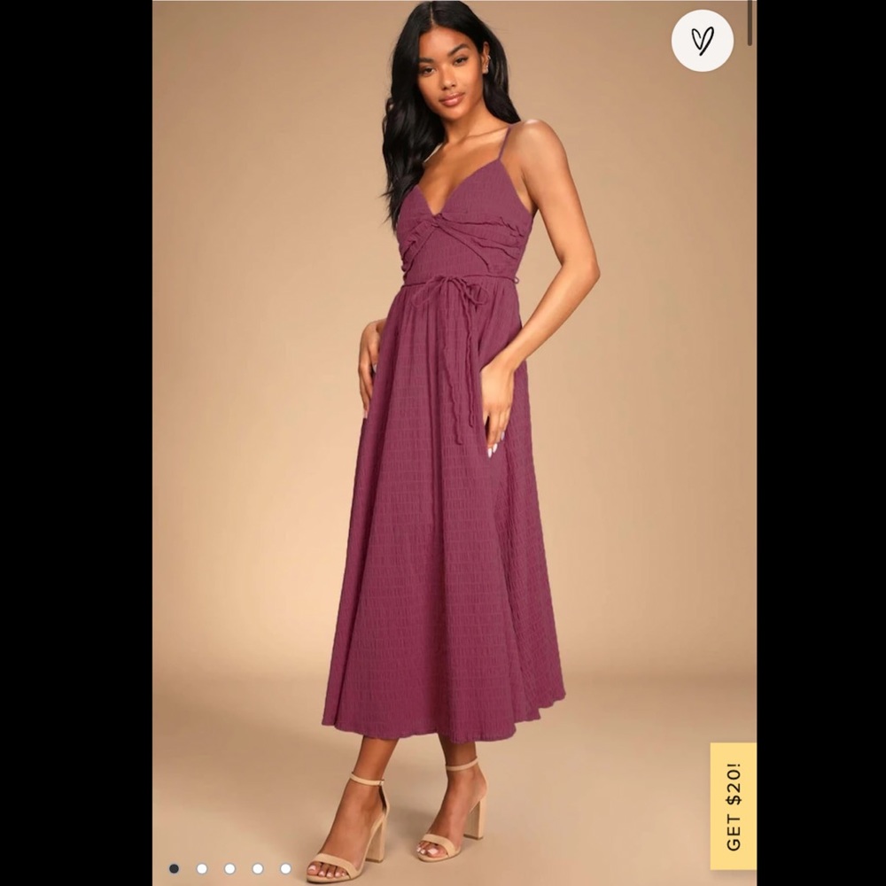 Lulu’s Cue the Cuteness Mauve Midi Dress
